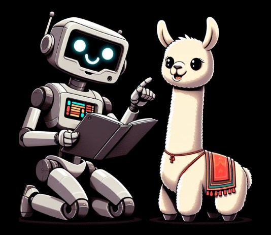 robot teaching llama